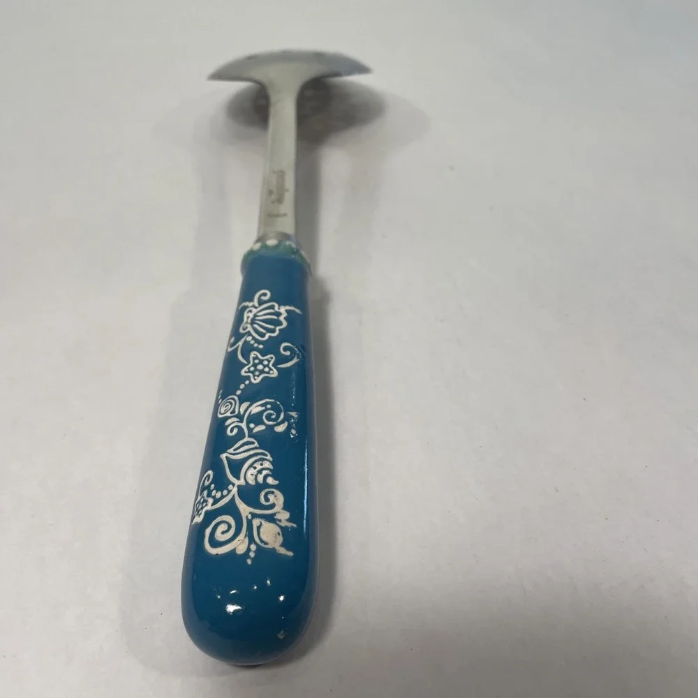Temptations by Tara Serving Spoon Blue Floral Lace Ceramic Handle 12